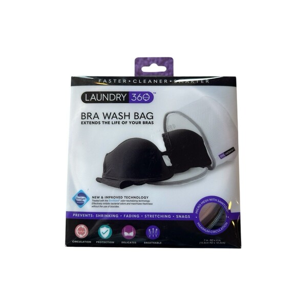 NEW Laundry 360 Bra Wash Bag Micro Mesh with Sanitized 7"x4" - Picture 1 of 2